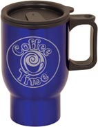 Laserable Travel Mug with Handle- Blue