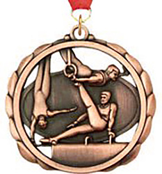 Gymnastics (M) Laser Cut Medal- Bronze