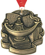 Lamp Of Knowledge Sculpted 3D Medal