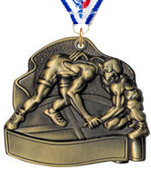 Wrestling Sculpted 3D Medal