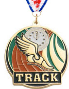 Track Enameled Medal