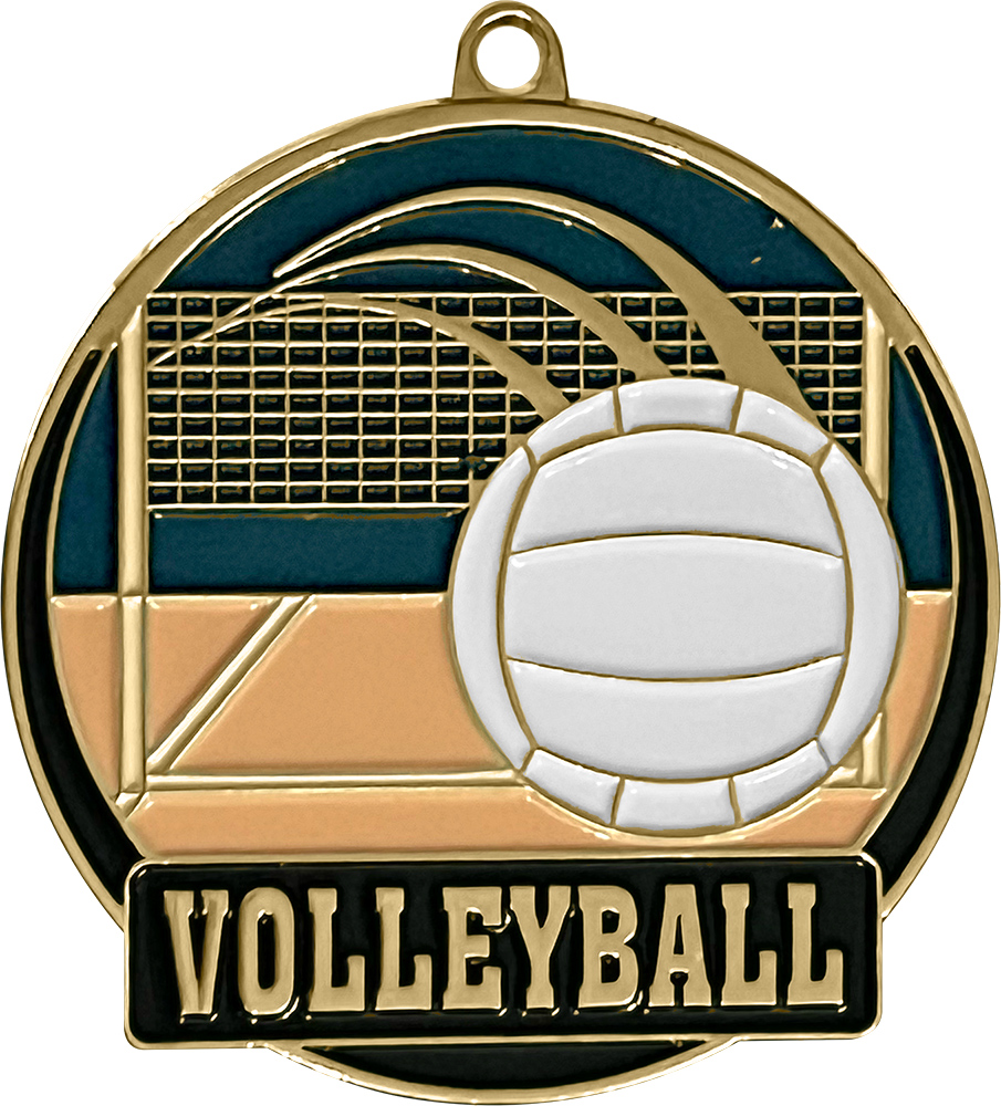 Volleyball Enameled Medal