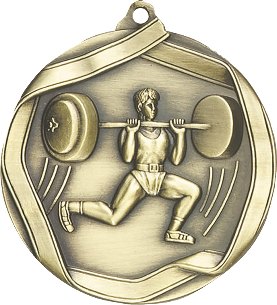 Weightlifting Male Banner Edge Medal