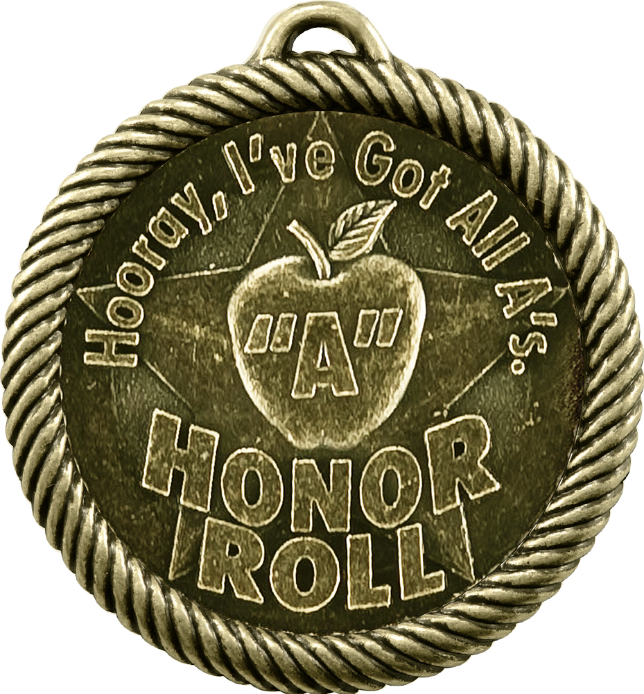 Hooray!- I've Got All A's Honor Roll Scholastic Medal