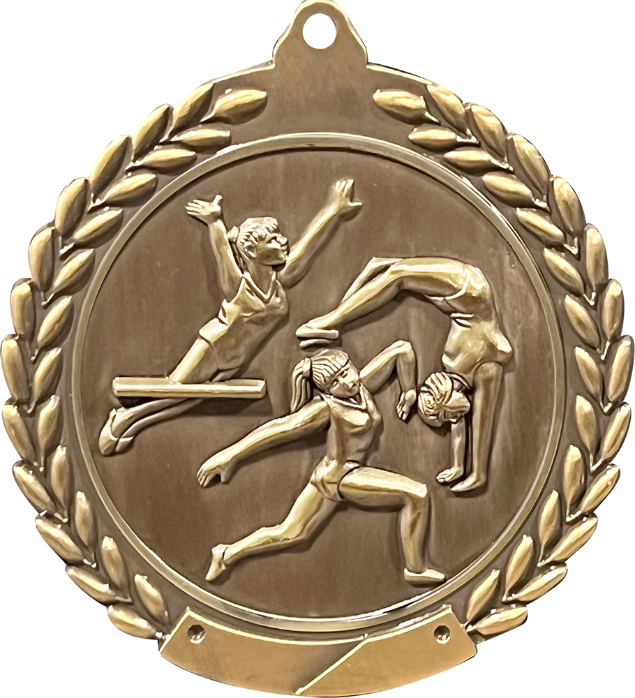 2.75 in Gymnastics Female Wreath Framed Medal