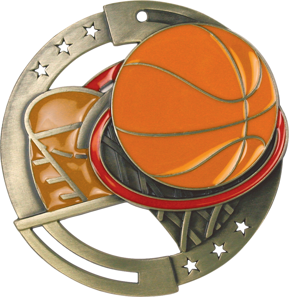 Basketball Dimensional Color Medal