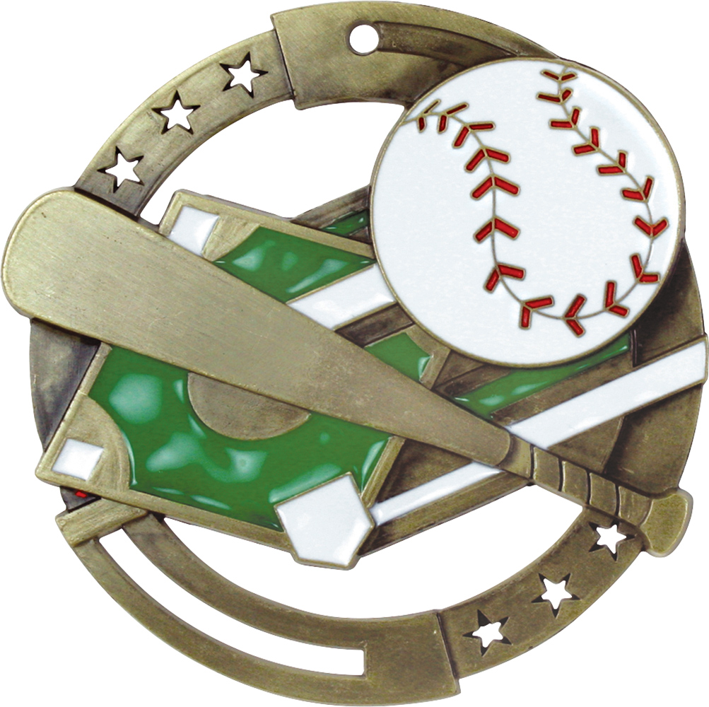 Baseball Dimensional Color Medal