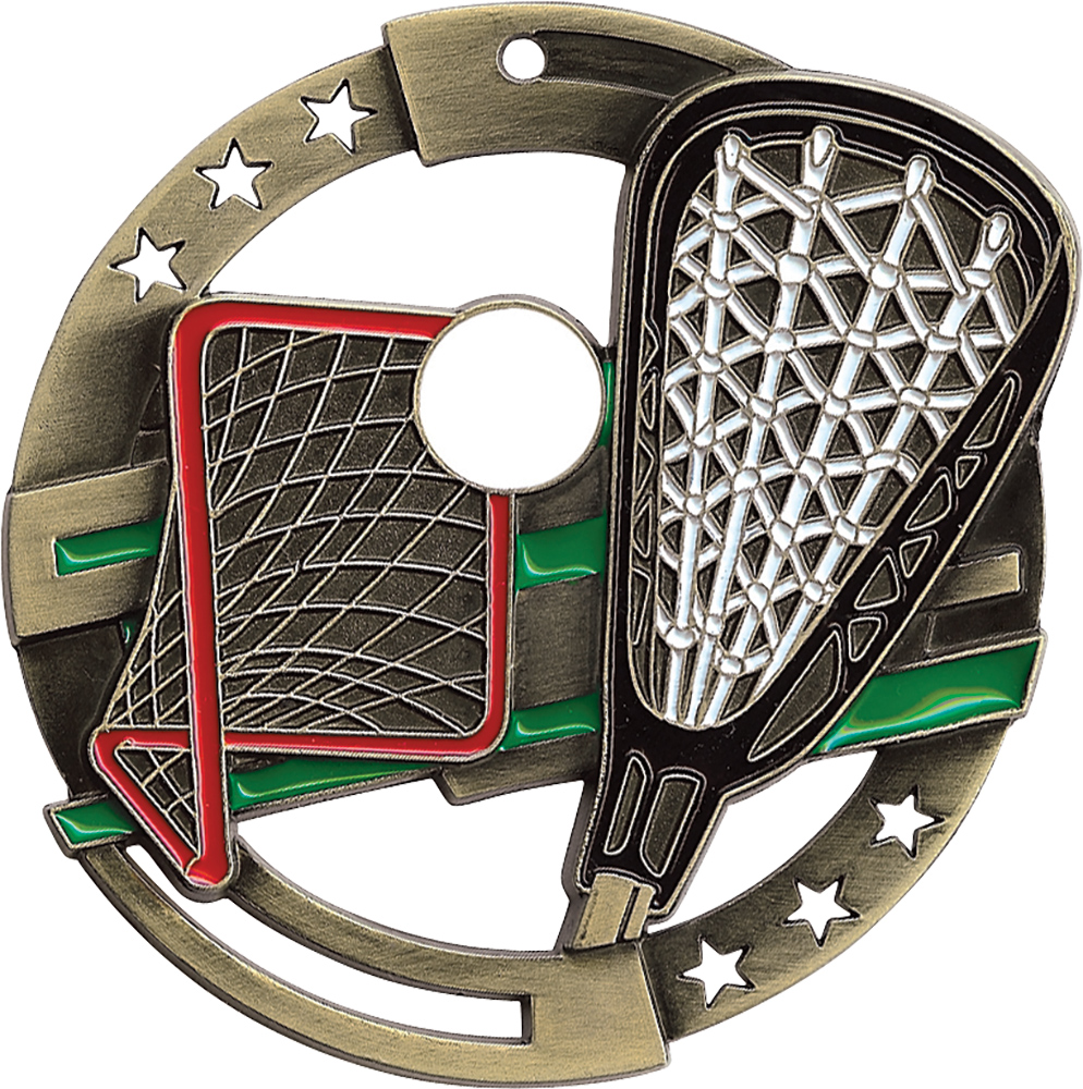 Lacrosse Dimensional Color Medal