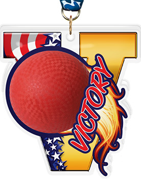 Dodgeball Victory Colorix Acrylic Medal