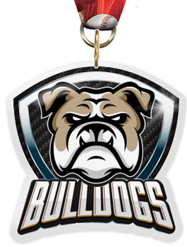 Bulldog Mascot Shield Colorix Acrylic Medal