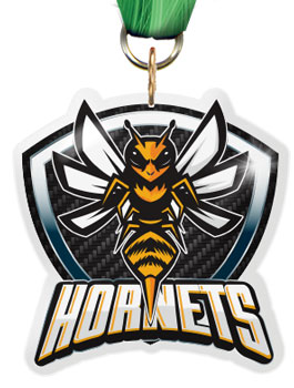 Hornet Mascot Shield Colorix Acrylic Medal