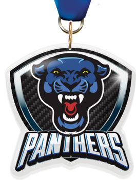 Panther Mascot Shield Colorix Acrylic Medal