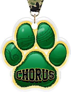 Chorus Paw Acrylic Medal- 2.75 inch