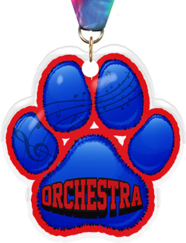 Orchestra Paw Acrylic Medal- 2.75 inch