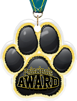 Principals Award Paw Acrylic Medal- 2.75 inch
