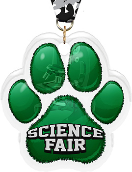 Science Fair Paw Acrylic Medal- 2.75 inch