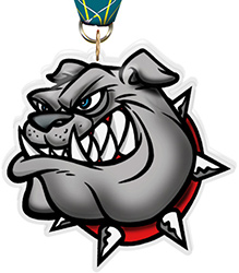 Bulldog Mascot Colorix-M Acrylic Medal