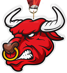 Bull Mascot Colorix-M Acrylic Medal