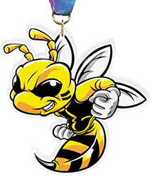 Hornet Mascot Colorix-M Acrylic Medal