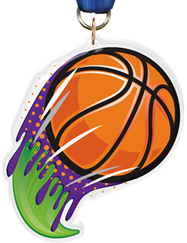 Basketball Splatters Colorix-M Acrylic Medal
