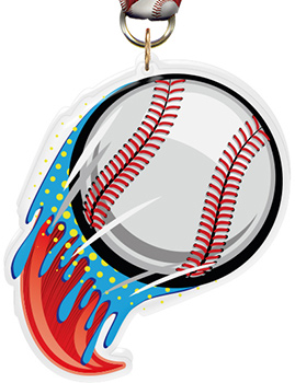 Baseball Splatters Colorix-M Acrylic Medal