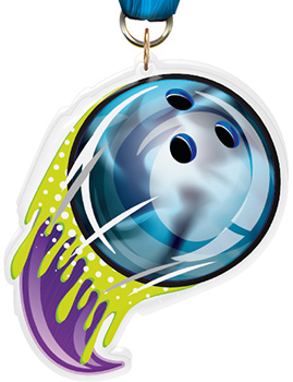 Bowling Splatters Colorix-M Acrylic Medal
