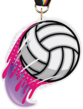 Volleyball Splatters Colorix-M Acrylic Medal