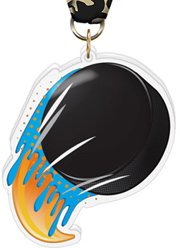 Hockey Splatter Colorix-M Acrylic Medal - 3.25 inch