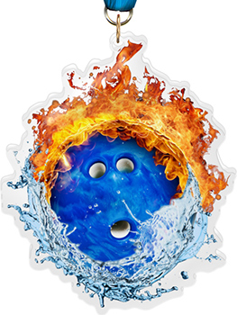 Fire & Water Bowling Colorix-M Acrylic Medal