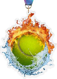 Fire & Water Tennis Colorix-M Acrylic Medal