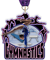 Gymnastics Female Colorix-M Acrylic Medal - 3.75 inch