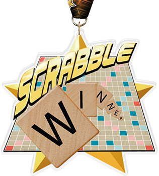 Scrabble Colorix-M Acrylic Medal- 3.75 inch