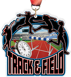 Track & Field Female Colorix-M Acrylic Medal - 3.75 inch
