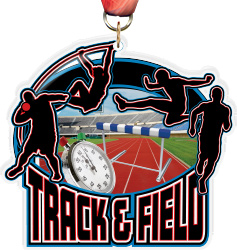 Track & Field Male Colorix-M Acrylic Medal - 3.75 inch