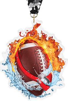Fire & Water Flag Football Colorix-M Acrylic Medal
