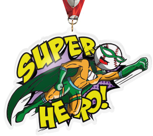 Exclusive Baseball Female Super Hero 5-Inch Colorix-M Acrylic Medal