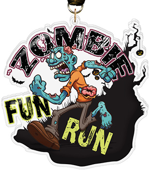 Zombie Fun Run Colorix-M Acrylic Medal- 5 inch