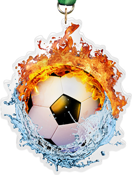 Soccer Fire & Water Colorix-M Acrylic Medal