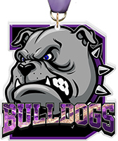 Bulldogs Mascot Colorix-M Acrylic Medal