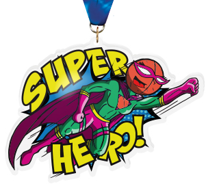  Exclusive Lacrosse Female Super Hero 5-Inch Colorix-M Acrylic Medal