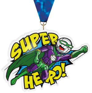  Exclusive Volleyball Male Super Hero 5-Inch Colorix-M Acrylic Medal