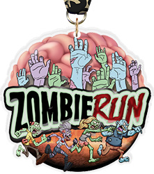 Zombie Run Colorix-M Acrylic Medal- 3.75 inch
