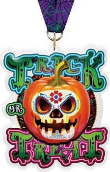 Halloween Sugar Skull Colorix-M Acrylic Medal - 5 inch