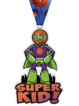 Exclusive Basketball Super Kid Acrylic Medal- 4 inch