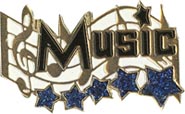 5 Star Music Award Pins- Music