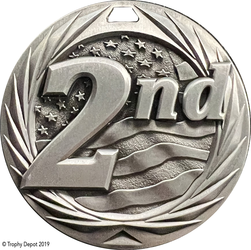 2nd Place 1.75 inch Blade 3D Diecast Medal