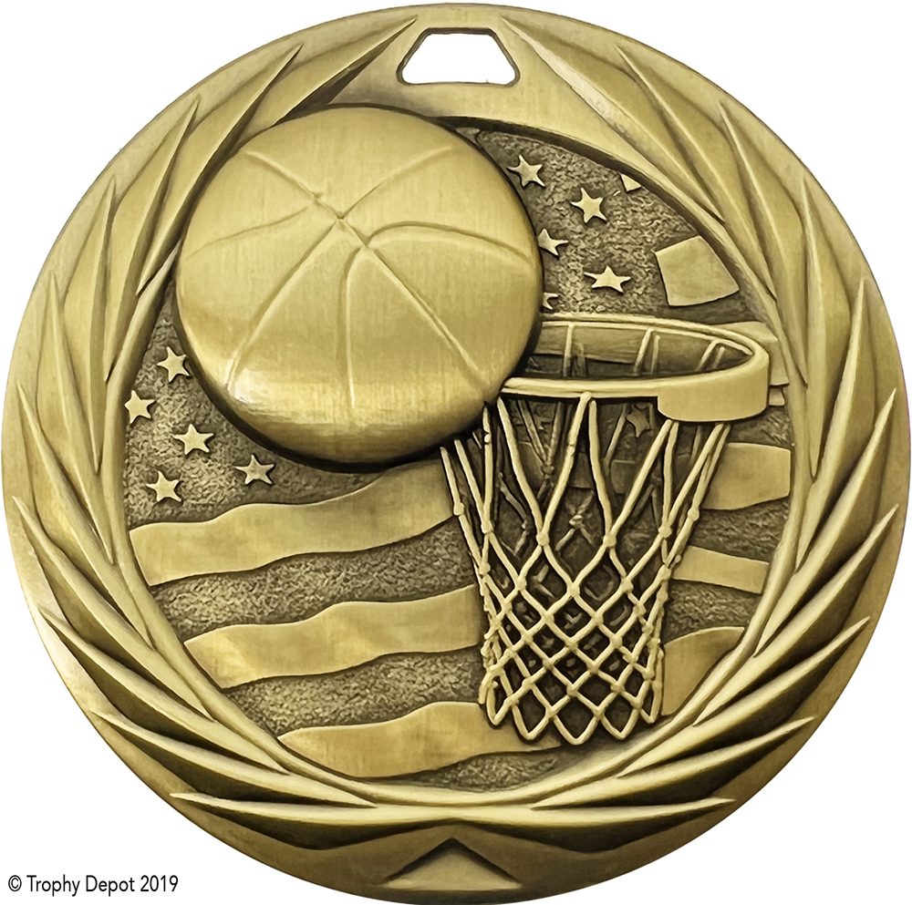 Basketball 1.75 inch Blade 3D Diecast Medal