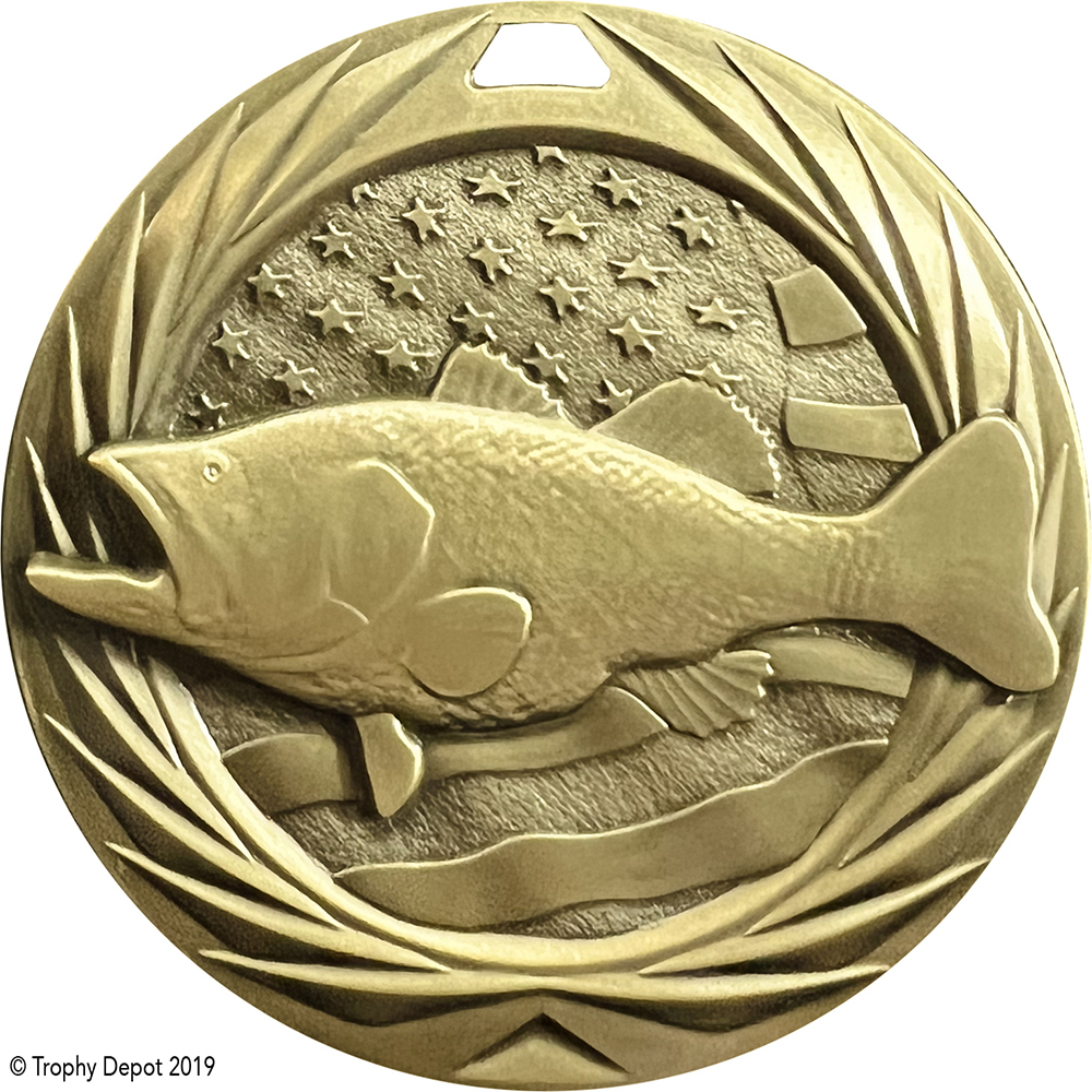 Bass Fishing 1.75 inch Blade 3D Diecast Medal