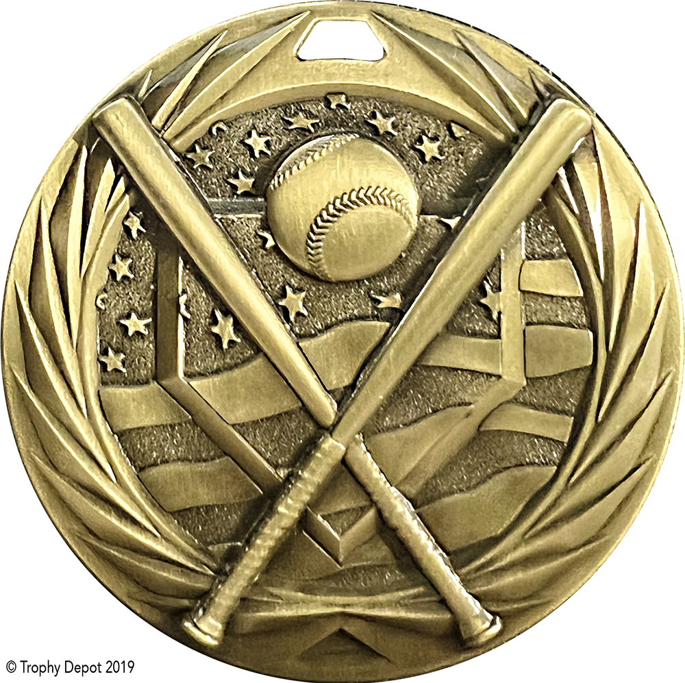 Baseball 1.75 inch Blade 3D Diecast Medal