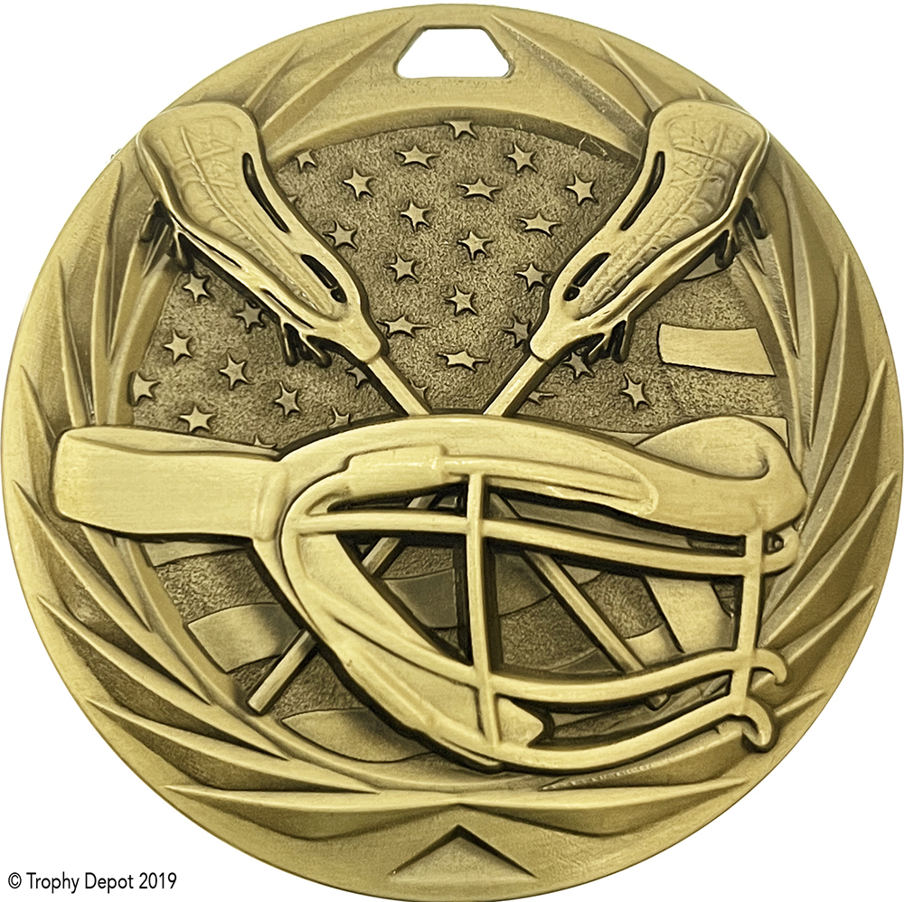 Lacrosse Female 1.75 inch Blade 3D Diecast Medal